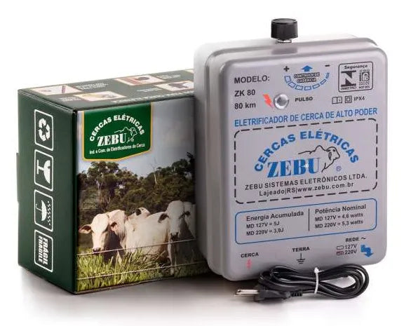 Eletrificador de Cerca ZK80 Automático ZEBU