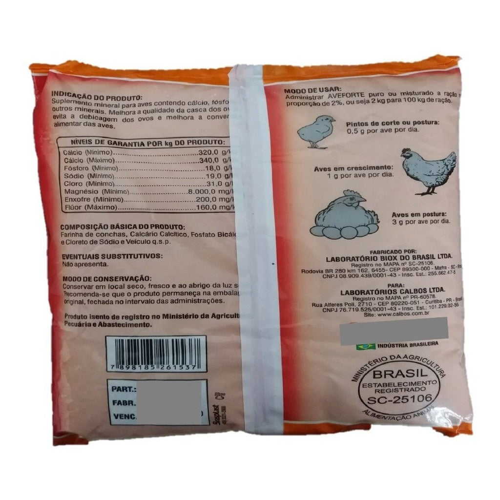 Farinha de Cálcio para Aves 1kg CALBOS