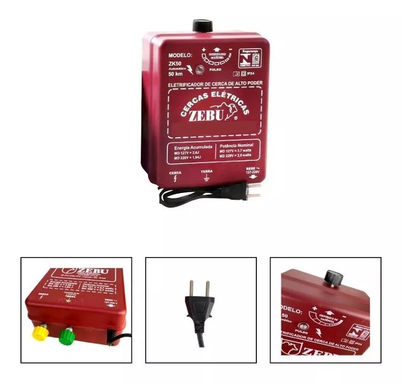 Eletrificador de Cerca ZK50 ZEBU