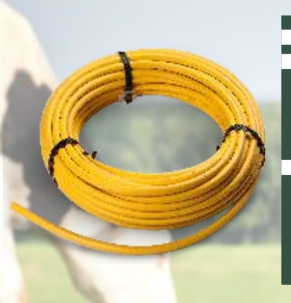 Tubo Isolador Mangueira Cerca Elétrica 7/16 Amarelo 25 Mtrs ZEBU