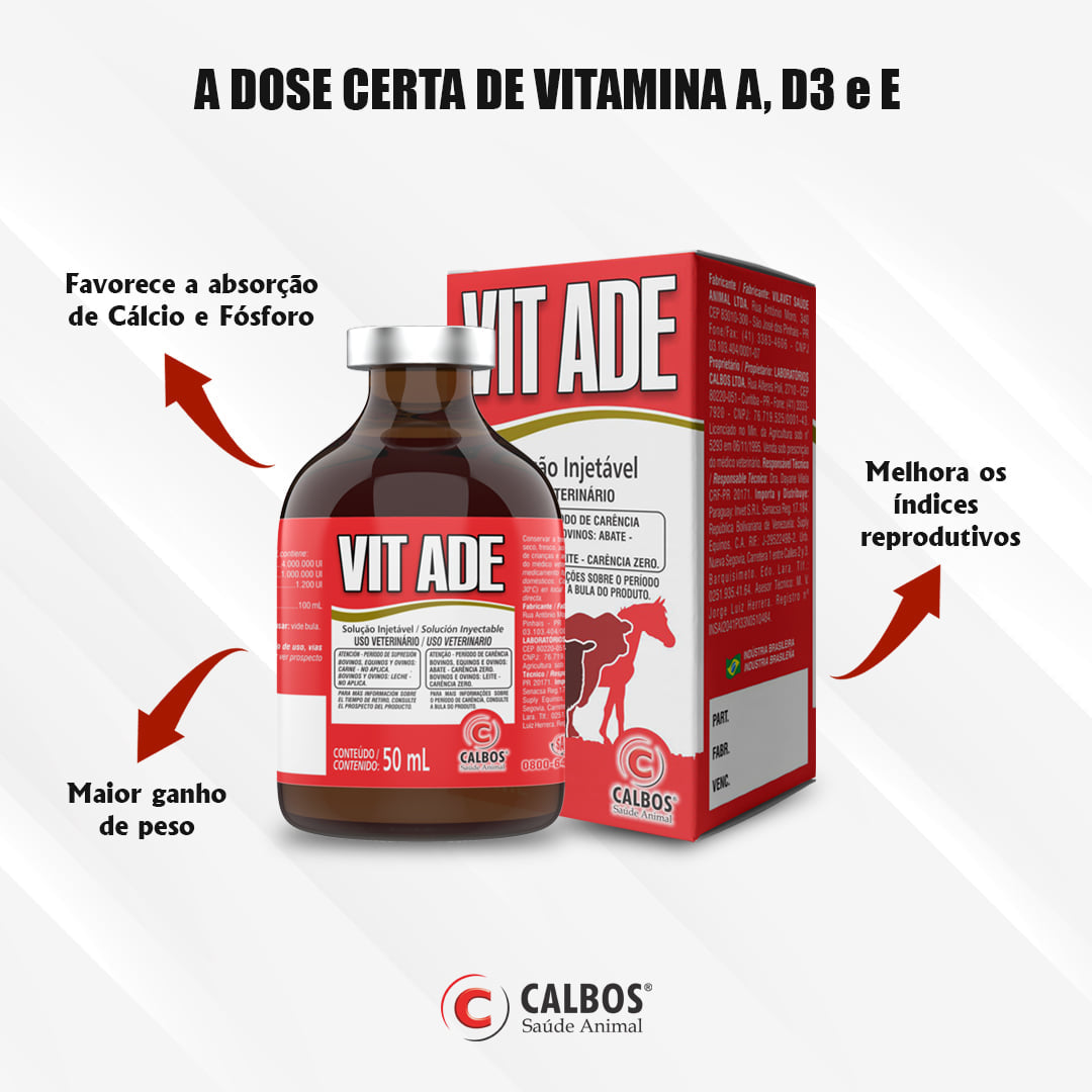 Vit ADE injetável 200ml - CALBOS